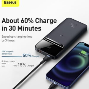 BASEUS Magnetic Wireless Quick Charging Power Bank 10000mAh 20W – Blue