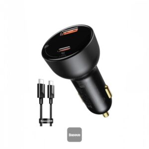 BASEUS SUPERME DIGITAL DISPLAY PPS DUAL QUICK CAR CHARGER - 100W